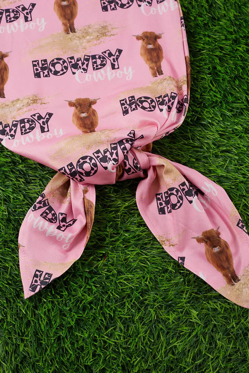 HIGHLAND COW PRINTED BABY GOWN