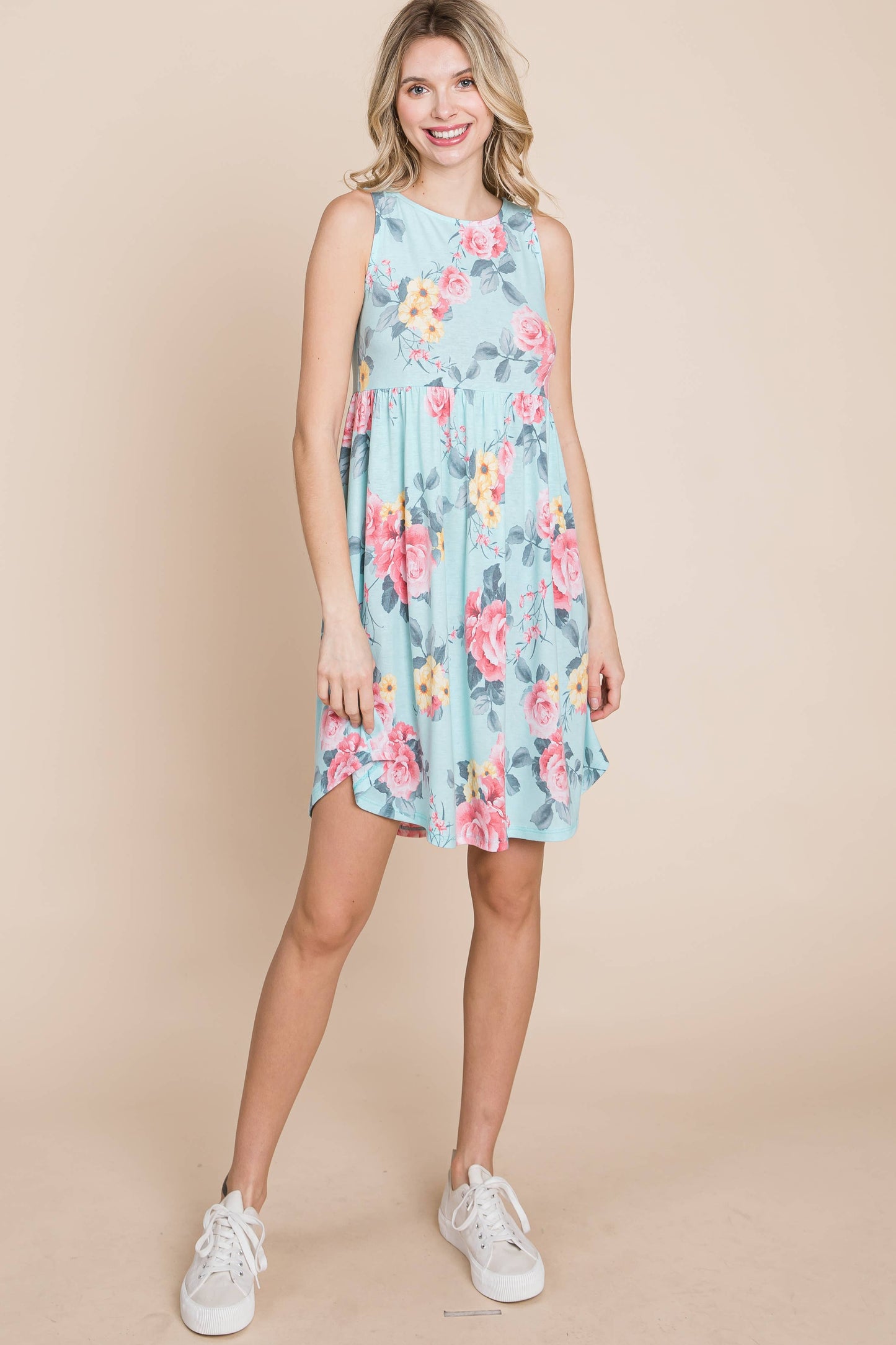 Plus Size Floral Babydoll Swing Dress
