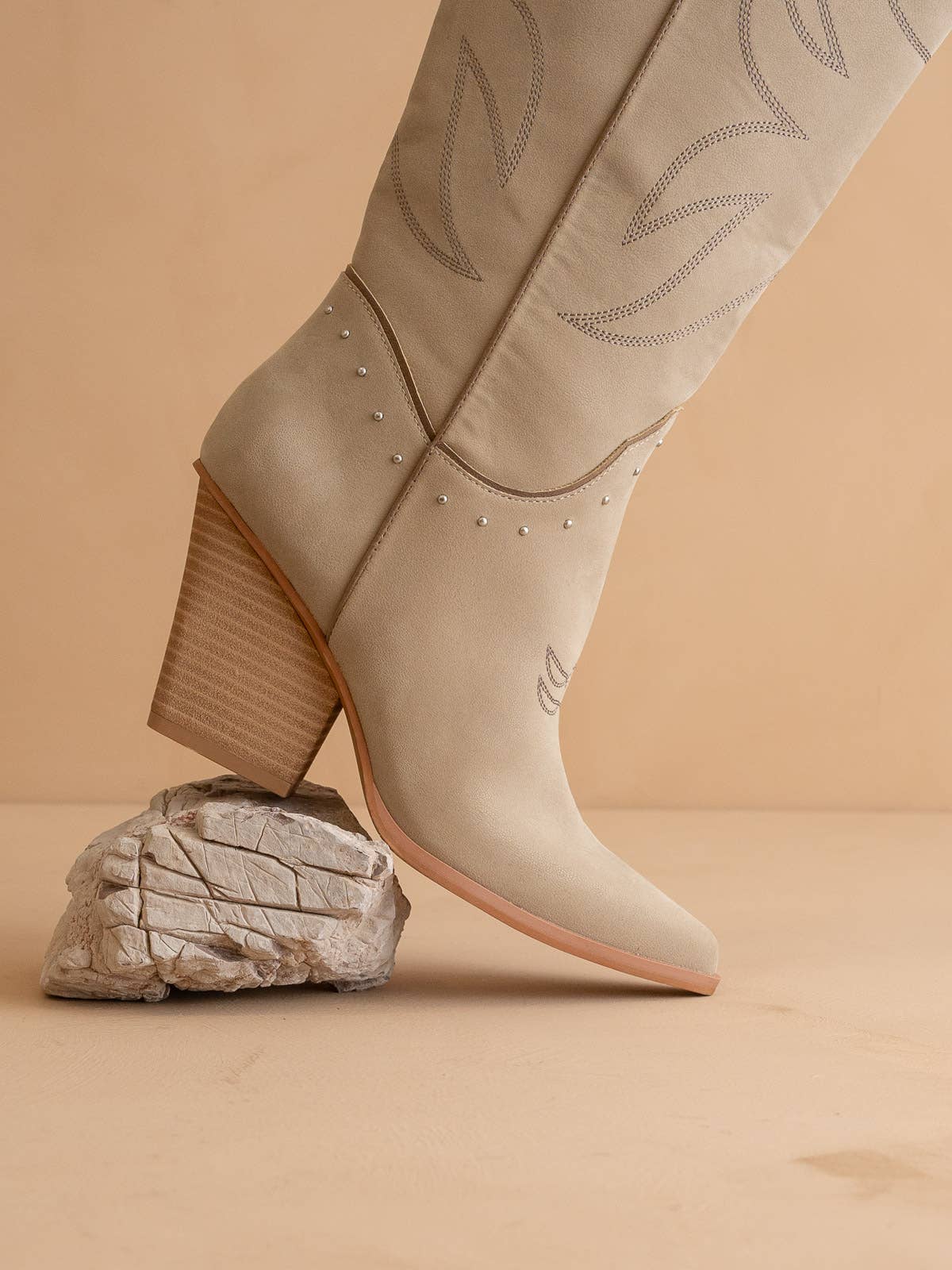 The Ashton | Taupe Cowboy Boot with Flaire