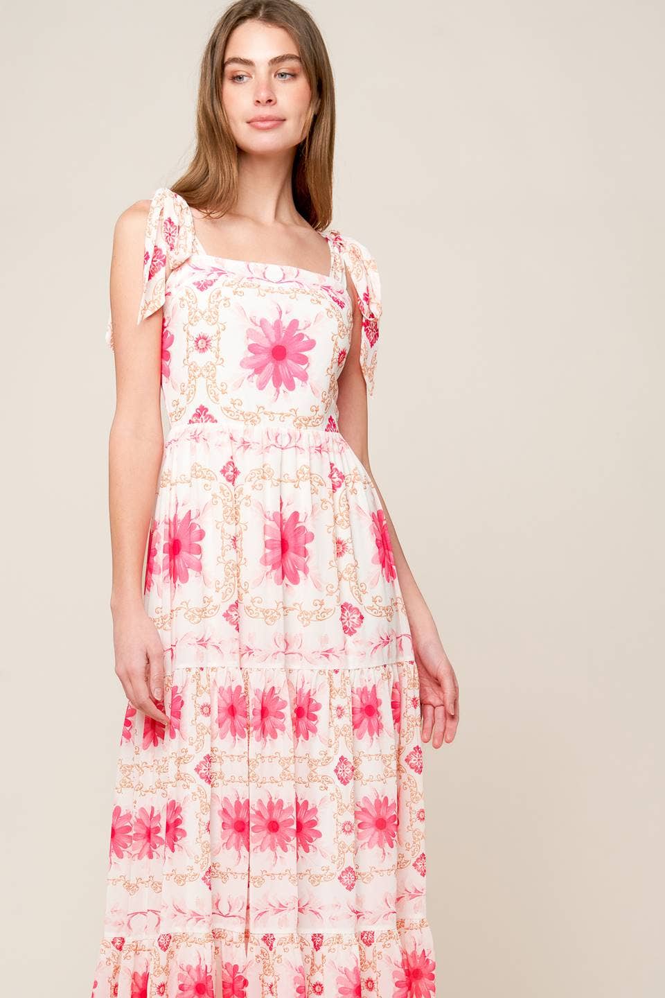 A printed woven maxi dress