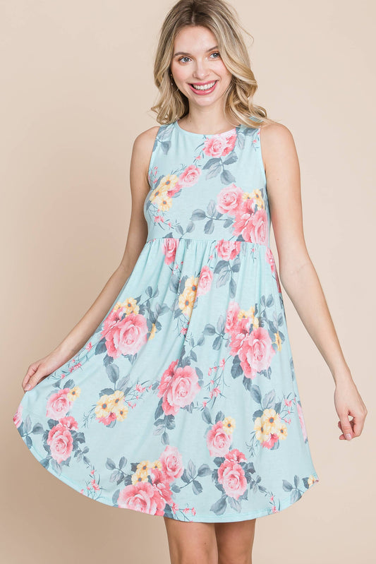 Plus Size Floral Babydoll Swing Dress