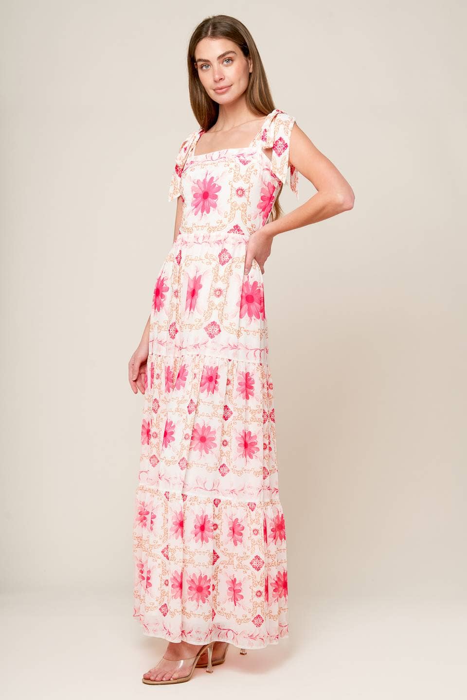 A printed woven maxi dress