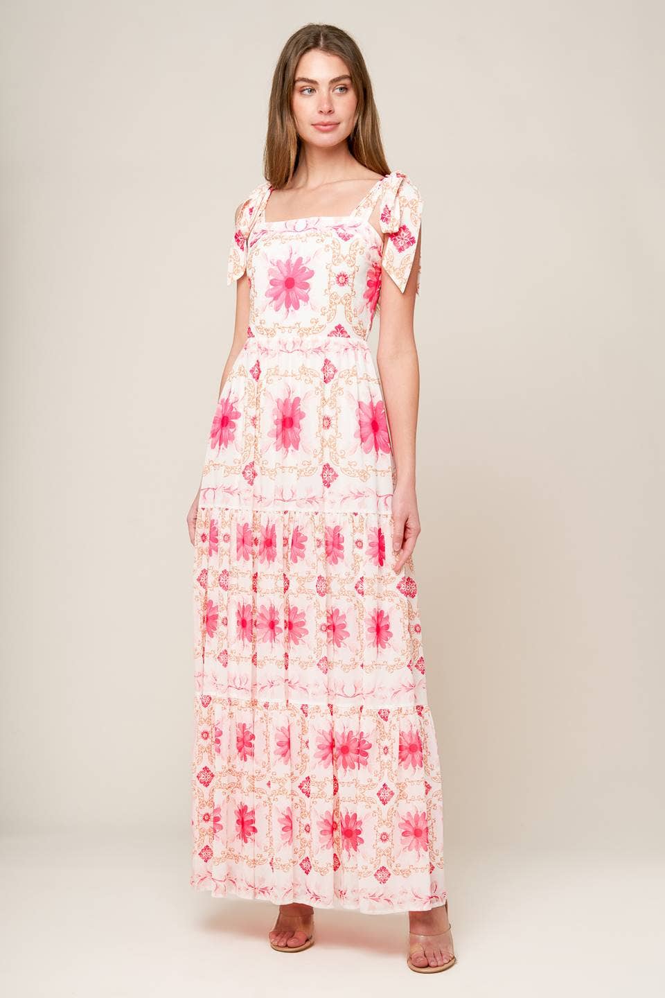 A printed woven maxi dress