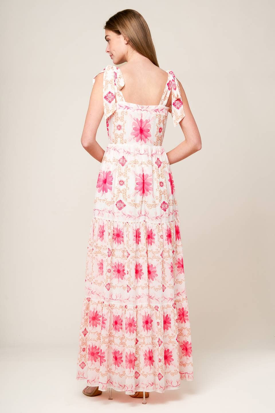 A printed woven maxi dress