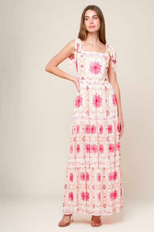 A printed woven maxi dress