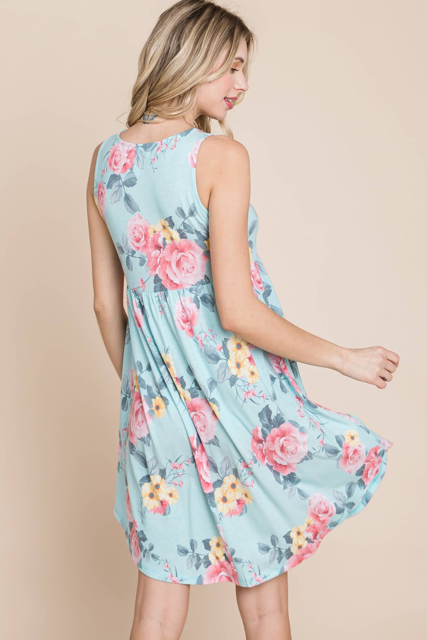 Plus Size Floral Babydoll Swing Dress