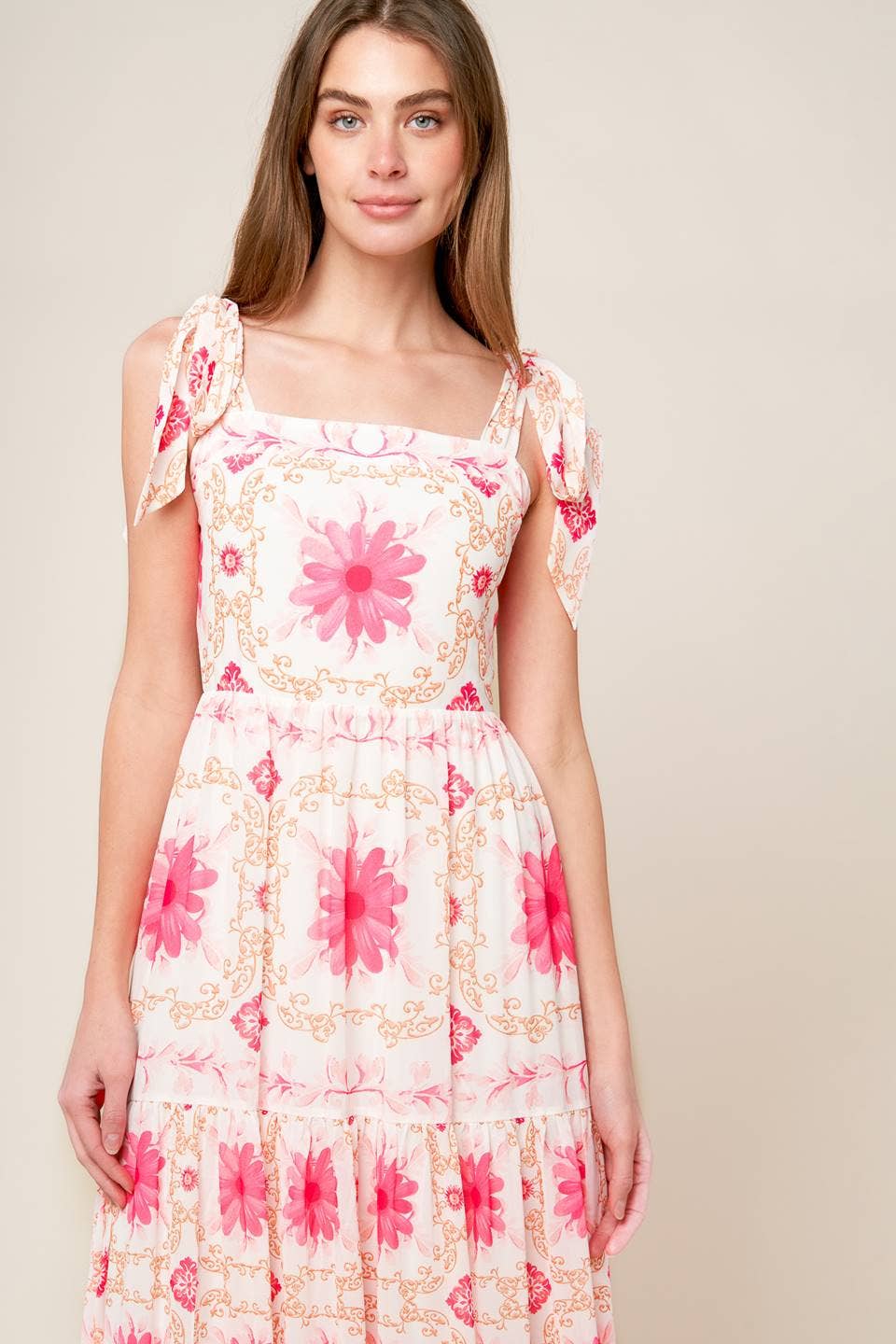 A printed woven maxi dress