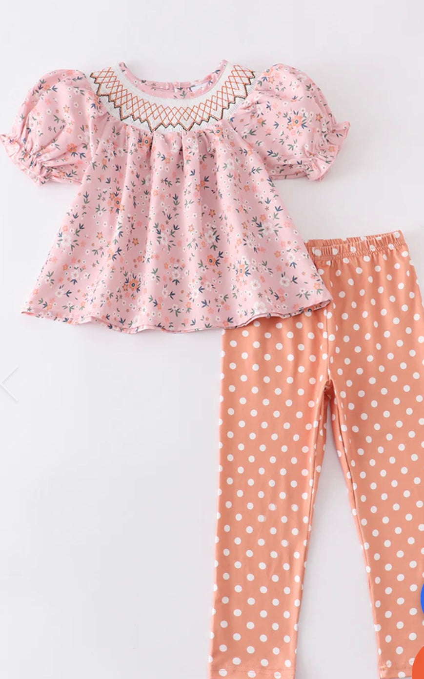 Pink Smocked 2 Piece Set