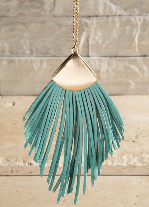 Faux Leather Tassel Necklace