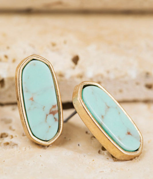 Natural Stone Post Earrings