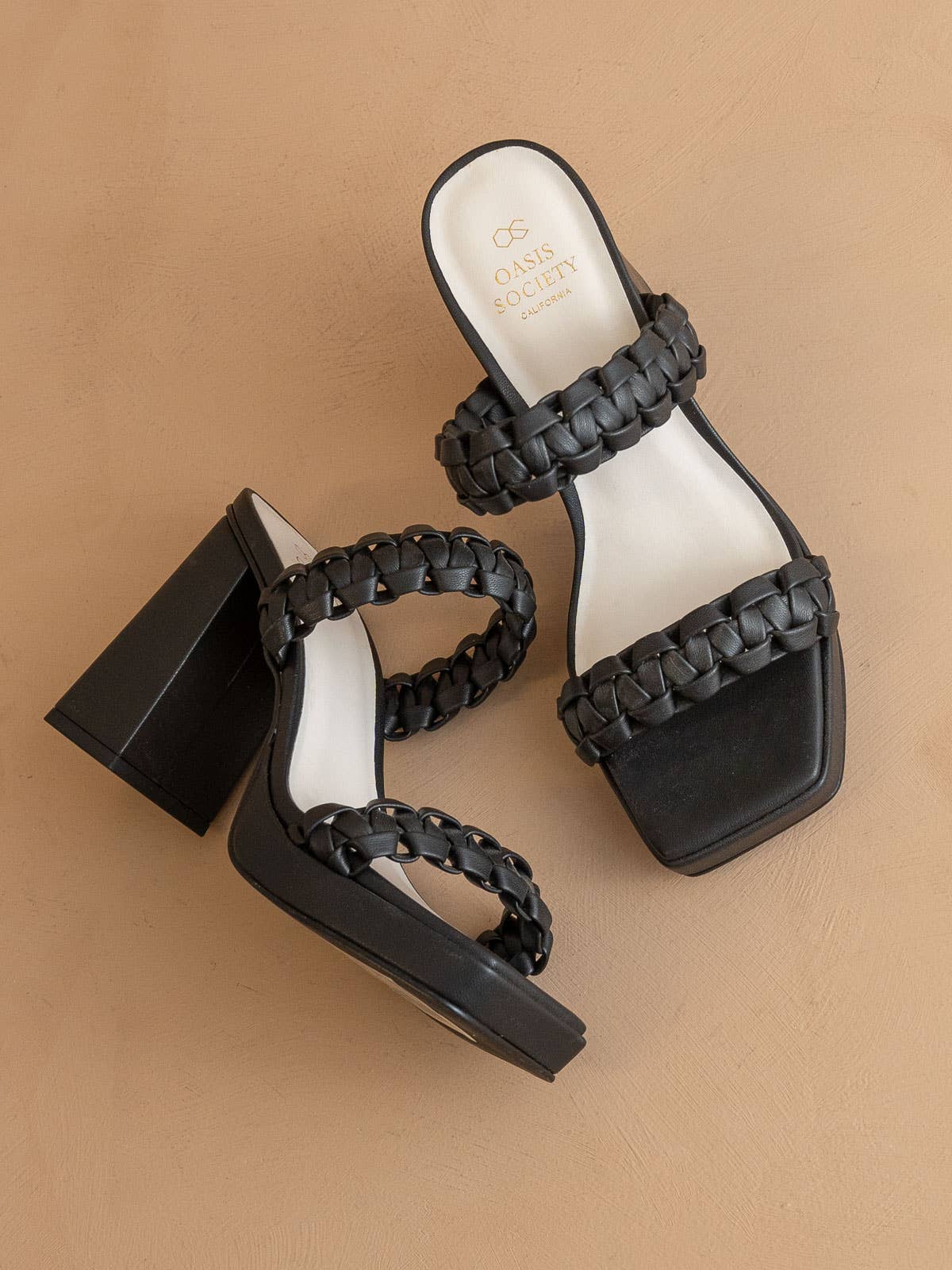 The Zenda Black | Braided Chunky Platform Party Heel