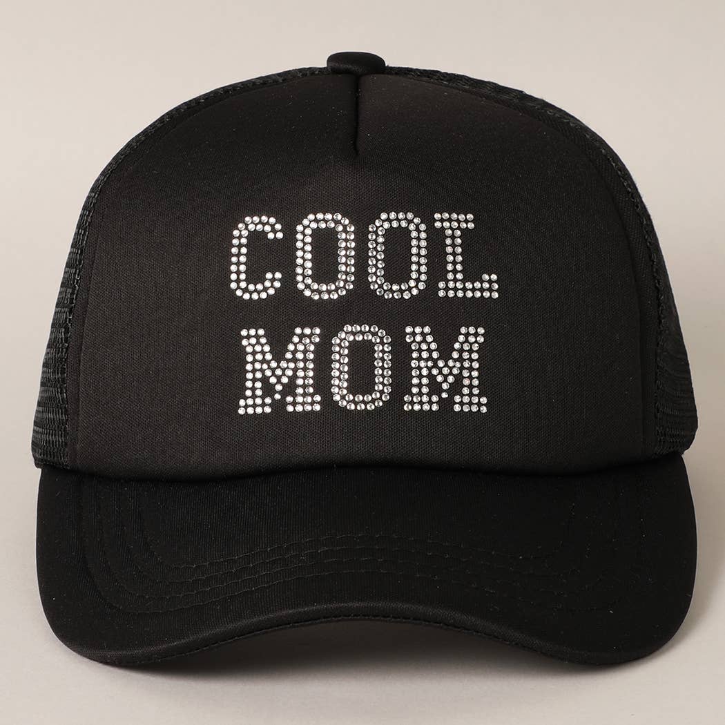 COOL MOM Rhinestone Trucker Cap