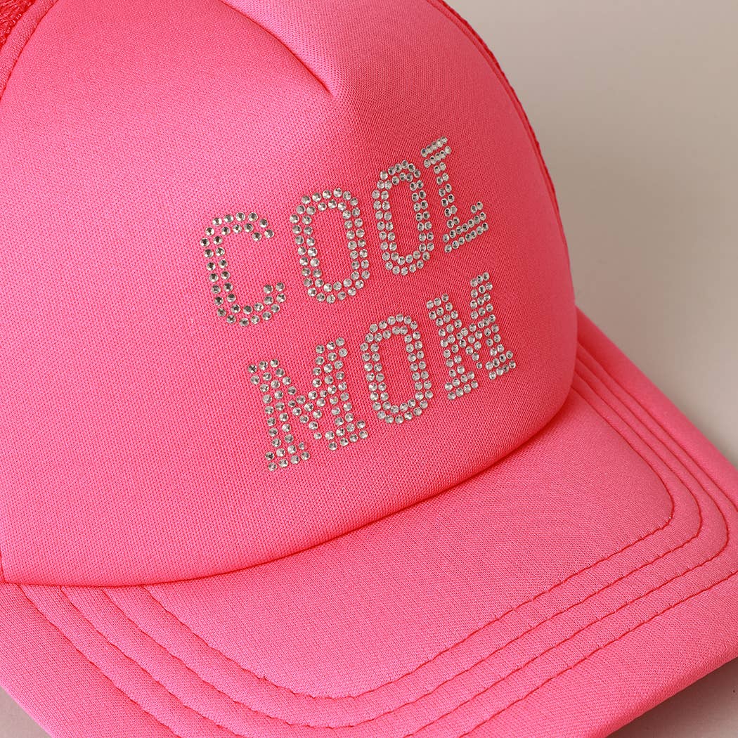 COOL MOM Rhinestone Trucker Cap