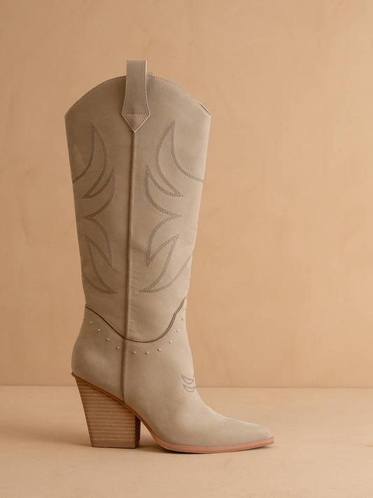 The Ashton | Taupe Cowboy Boot with Flaire