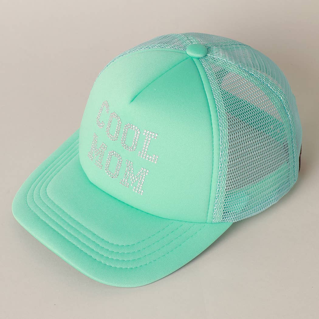 COOL MOM Rhinestone Trucker Cap