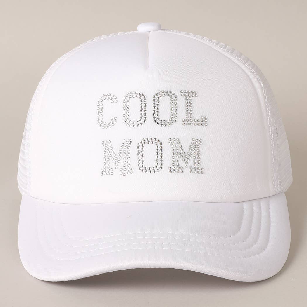 COOL MOM Rhinestone Trucker Cap