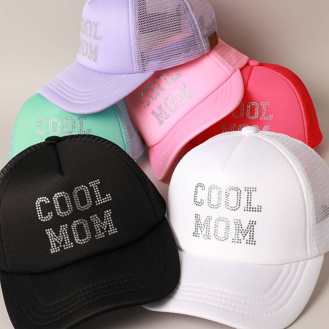 COOL MOM Rhinestone Trucker Cap