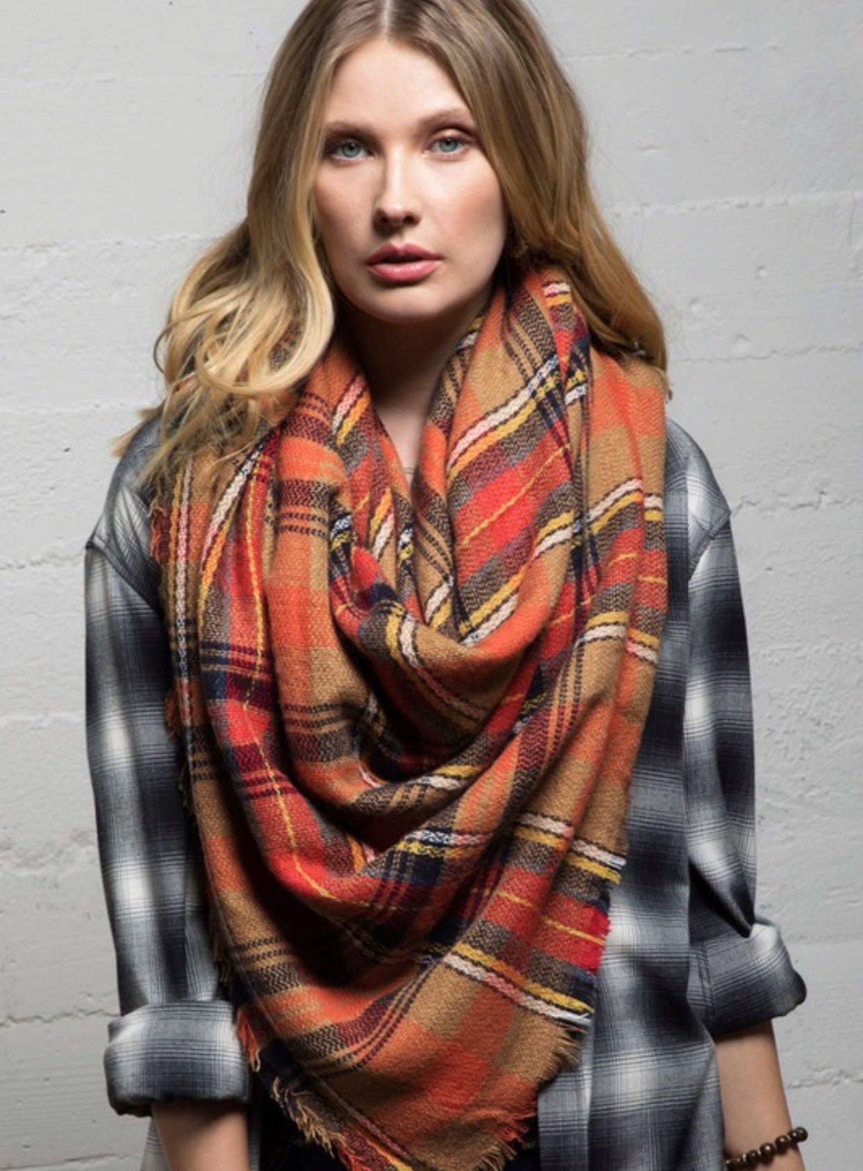 Plaid Blanket Scarf