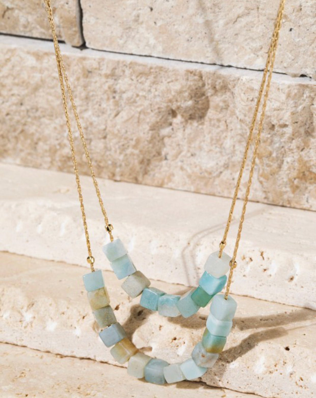 Cube Natural Stone Necklace