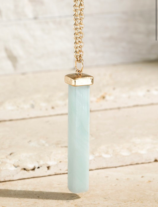 Natural Stone Bar Necklace