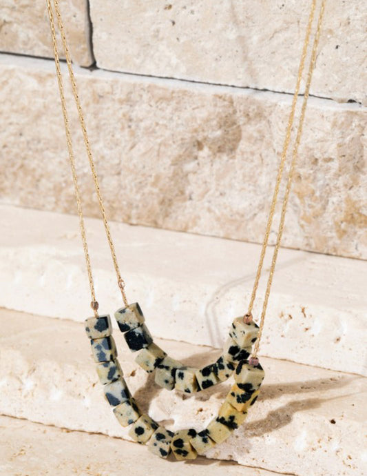 Cube Natural Stone Necklace