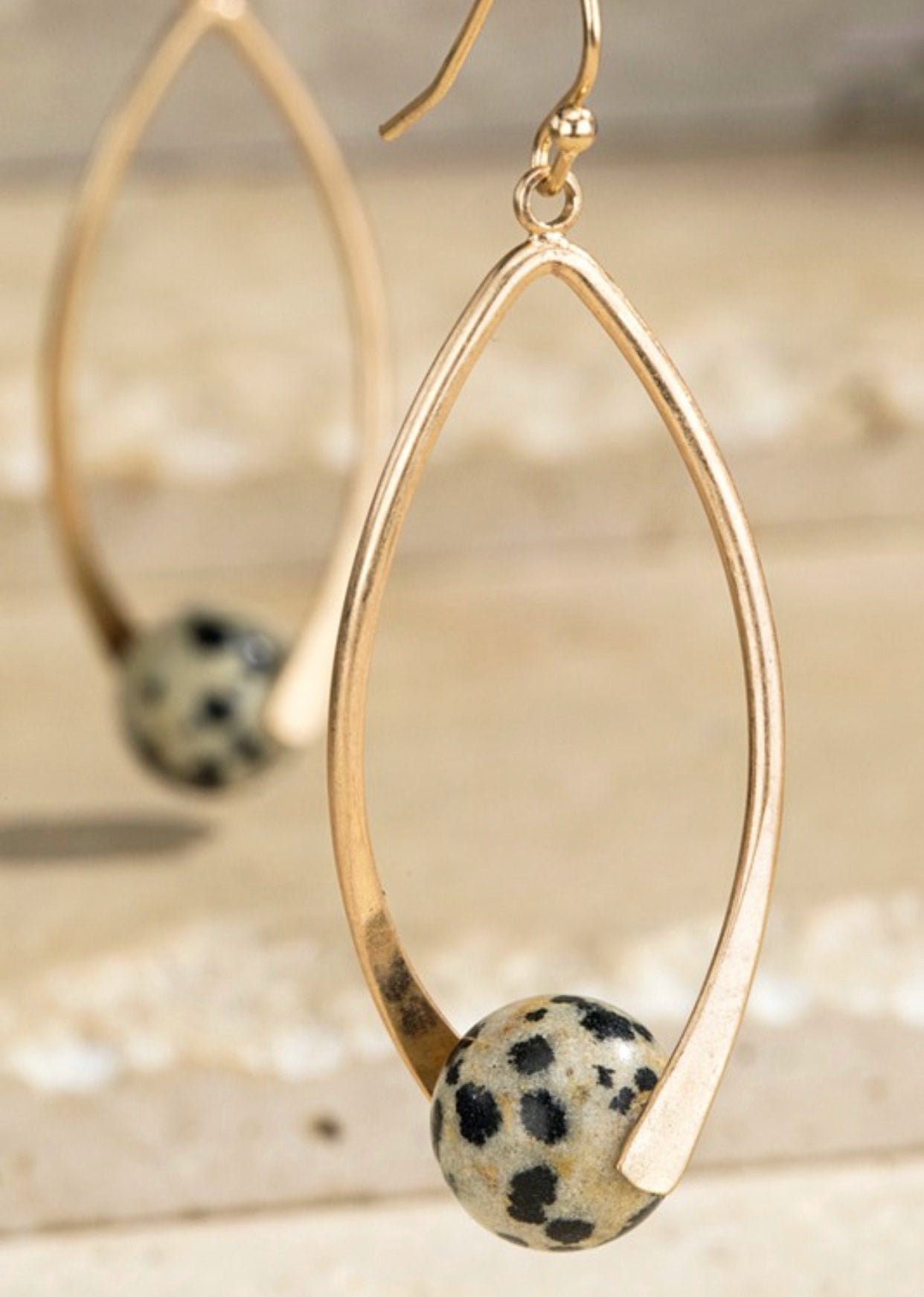 Beaded Natural Stone Earrings