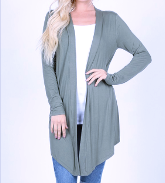 Drapey Open-Front Long Sleeve Cardigan