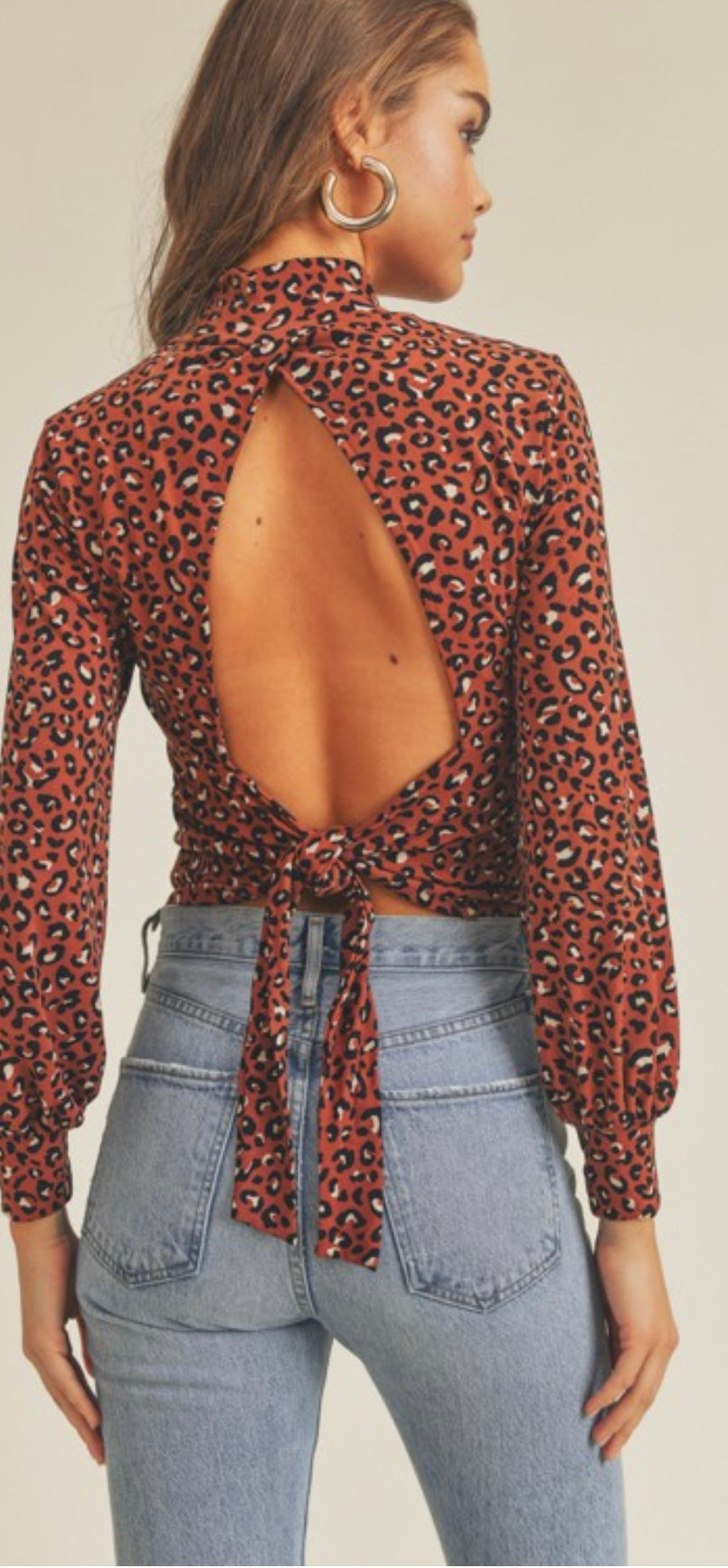 Animal Print High Neck Top