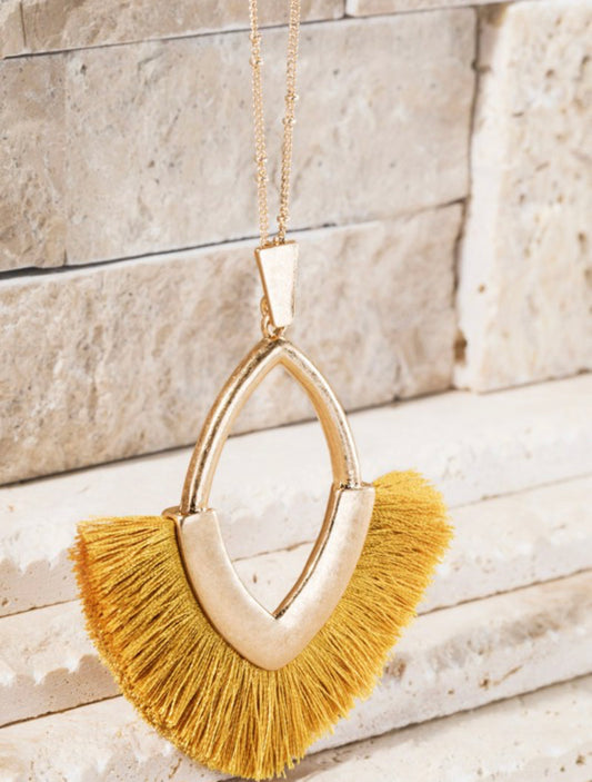 Marquise with Tassel Necklace